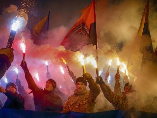 Ukrajinskí nacionalisti pochodovali v