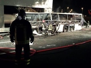 Desivá havária maďarského autobusu