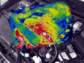 Termovízia motora na voľnobeh