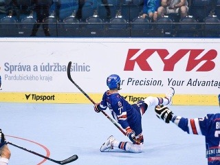 Gólové oslavy slovenských hokejbalistov