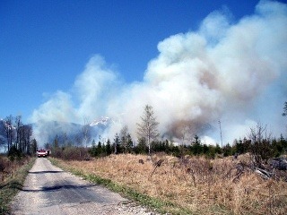 Veľký požiar lesa na