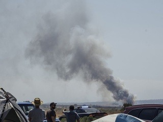 Dym po páde lietadla