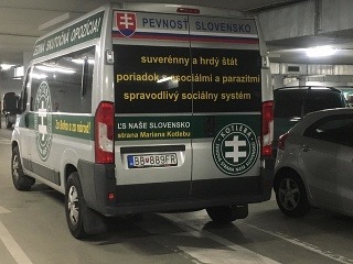 Dodávka s logom ĽSNS