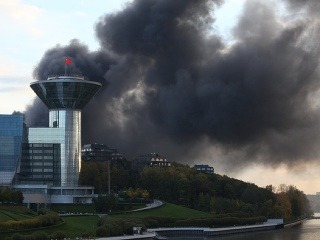 Požiar v moskovskom obchodnom