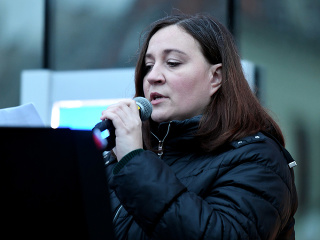 Katarína Koščová na proteste