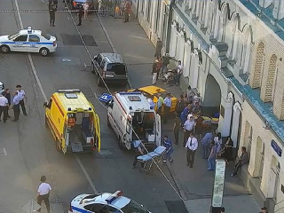 Nehoda taxíka v Moskve