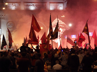Protesty v Skopje pred