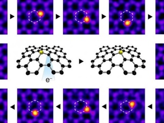 Manipulácia jediného atómu elektrónovým