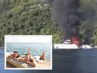 Jachtu zachvátili plamene. 