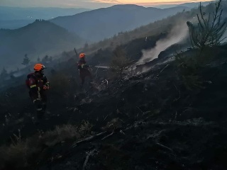 Požiar lesa pri Polomke