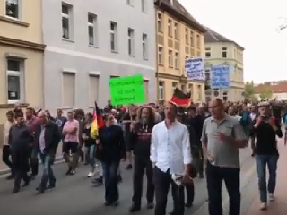 Protest v nemeckom meste,