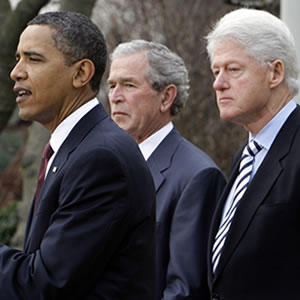 Obama, Bush a Clinton