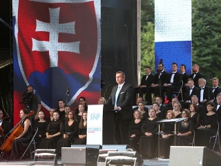 Andrej Danko počas príhovoru na oslavách SNP v Banskej Bystrici.