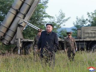 Kim Čong-un počas testu