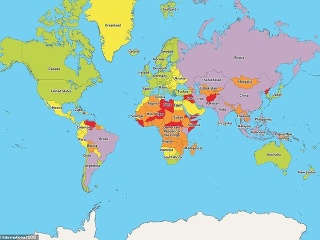 Mapa najnebezpečnejších krajín roku