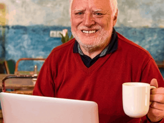 Meme dedka s bolestivým