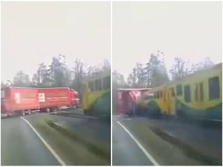 Zrážka vlaku a kamiónu