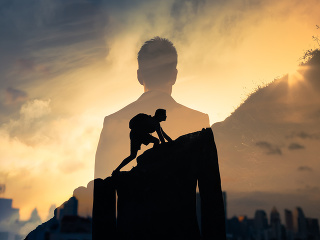 cesta, úspech, vrchol, 