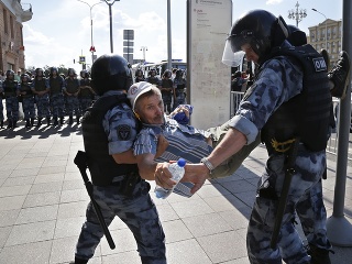 Moskovský aktivista protestoval na