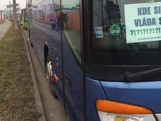 Protest vodičov autobusov v