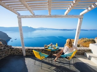 Výhľad z gréckej reštaurácie