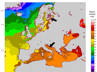 Teplota morskej vody v Európe, v oblasti východnej časti Baltického mora sa dostala na úroveň Jadranu. 