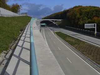 D1 od západného portálu tunela Prešov smerom na Poprad