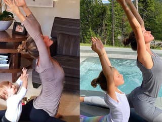 Gisele s dcérkou cvičila