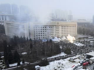 Počas protestov v Kazachstane,