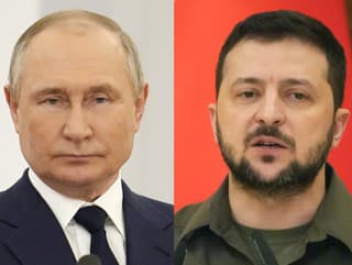 Vladimir Putin a Volodymyr Zelensky