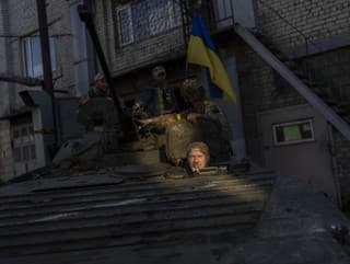 Ukrajinskí vojaci v Charkove