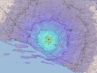 Zemetrasenie pri meste Mostar,