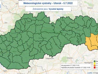 Slovenský hydrometeorologický ústav vydal výstrahy