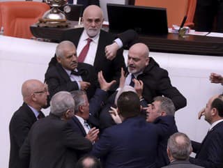 FOTO Bitka v parlamente!