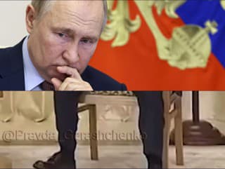 Putinove pohyby nôh vzbudzujú