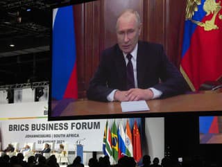 Vladimir Putin počas prejavu