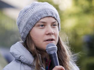 Greta Thunbergová na proteste