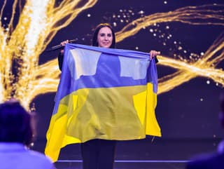 Ukrajinská spieváčka Džamala počas