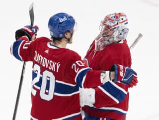 Juraj Slafkovský oslavuje víťazstvo