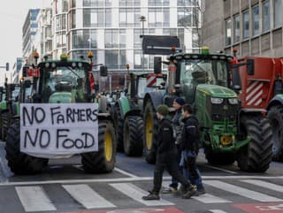 Protest farmárov v Bruseli
