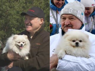 Lukašenkov pes Umka sprevádza