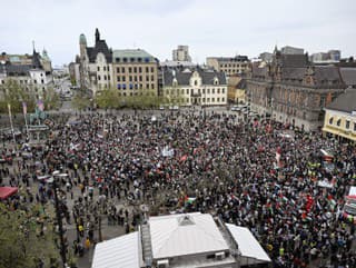 Tisíce ľudí v Malmö protestovali proti účasti Izraela v Eurovízii: Pridala sa aj Thunbergová