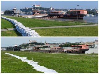 EXKLUZÍVNE FOTO Dunaja pred a po! Takto sa zmenila za týždeň hladina rieky v Bratislave