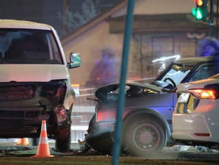 Cars crashed heavily in