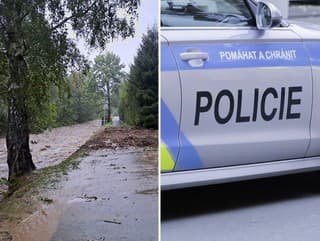 Dráma v Česku: Do rozbúrenej rieky spadlo auto s tromi osobami na palube! Polícia po nich pátra