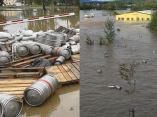 Záplavy v Krnove vytopili sklad spoločnosti Kofola. 