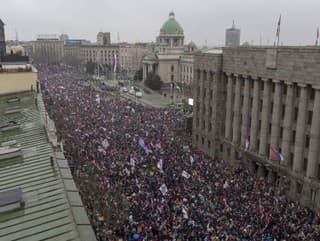 Na protesty v Belehrade