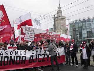 Protiimigračný protest vo Varšave