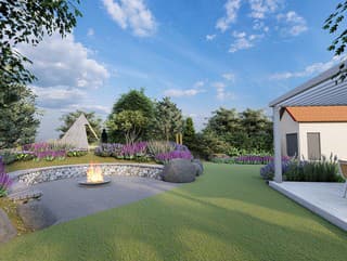 Záhrada pri rodinnom dome