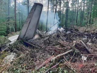 Trosky havarovaného stroja.